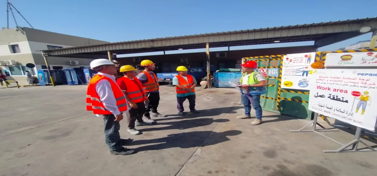 On-site safety meeting from the company profile